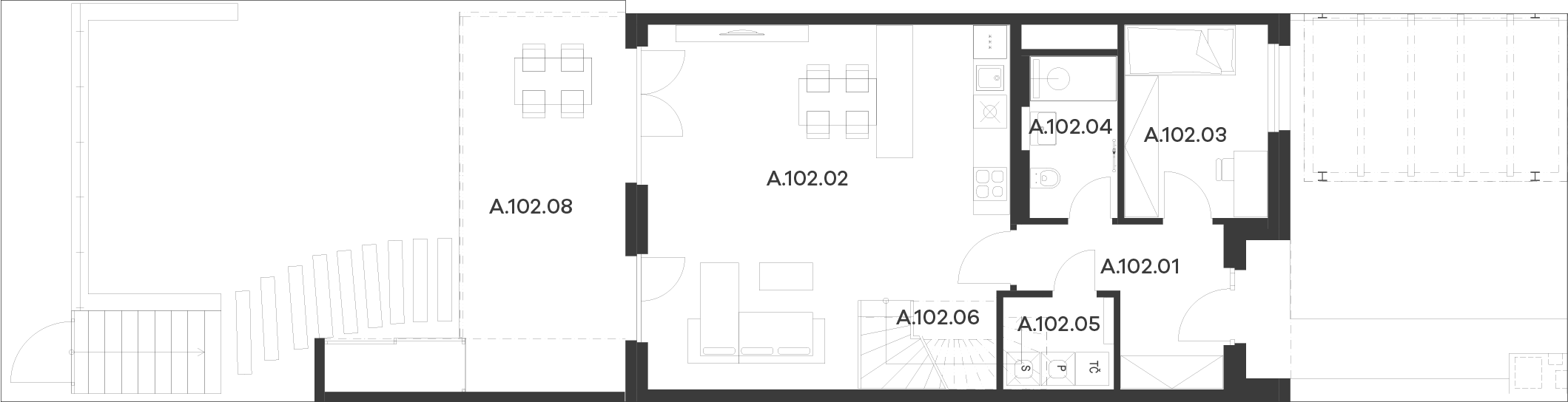 Byt 2 / Budova A, Patro 1