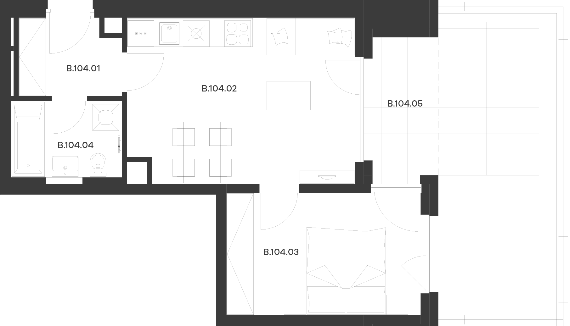 Byt 4 / Budova B, Patro 1