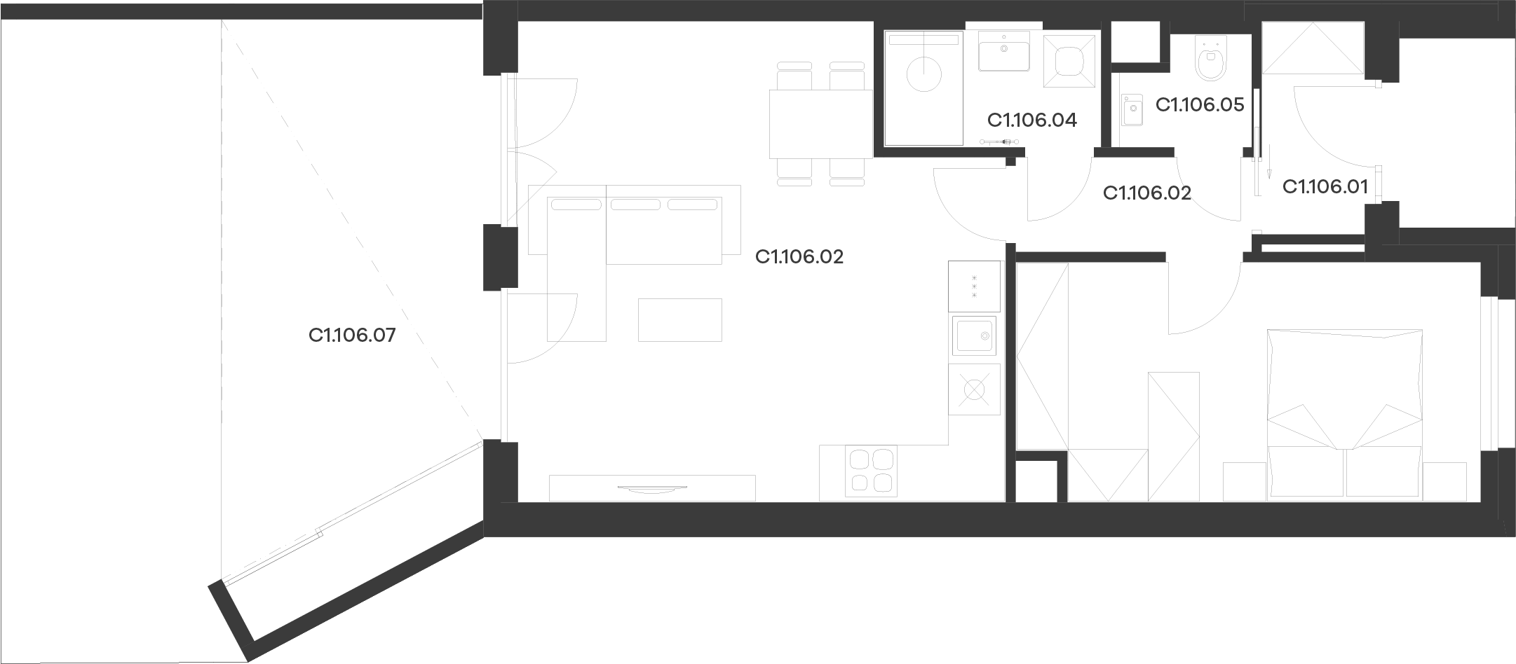 Byt 6 / Budova C1, Patro 1