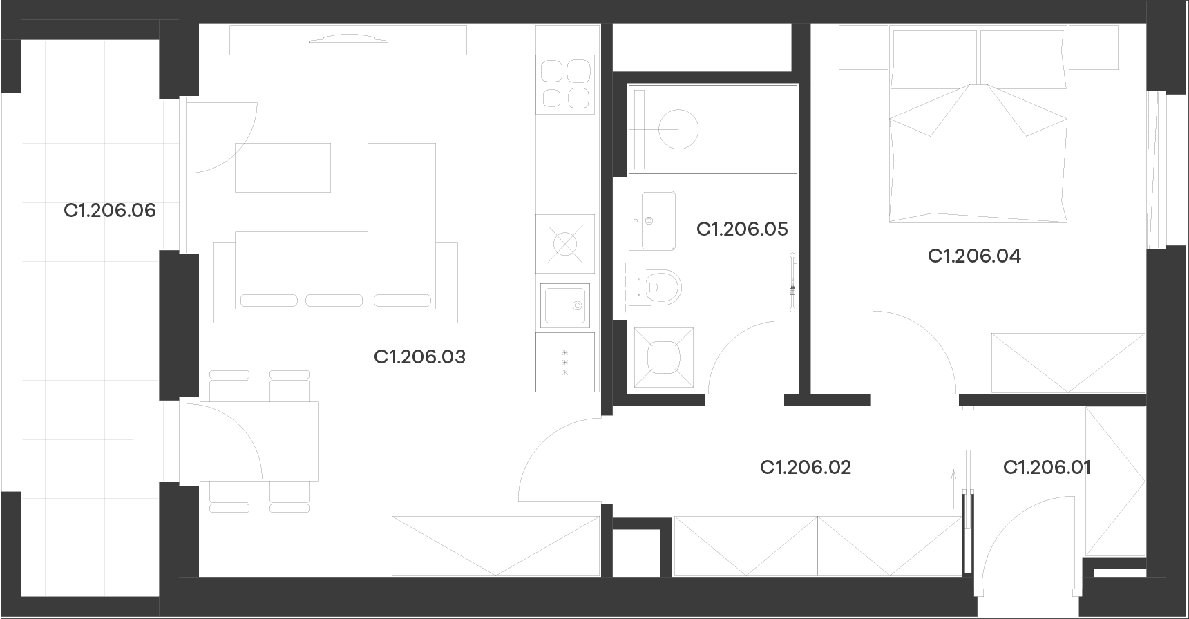 Byt 6 / Budova C1, Patro 2