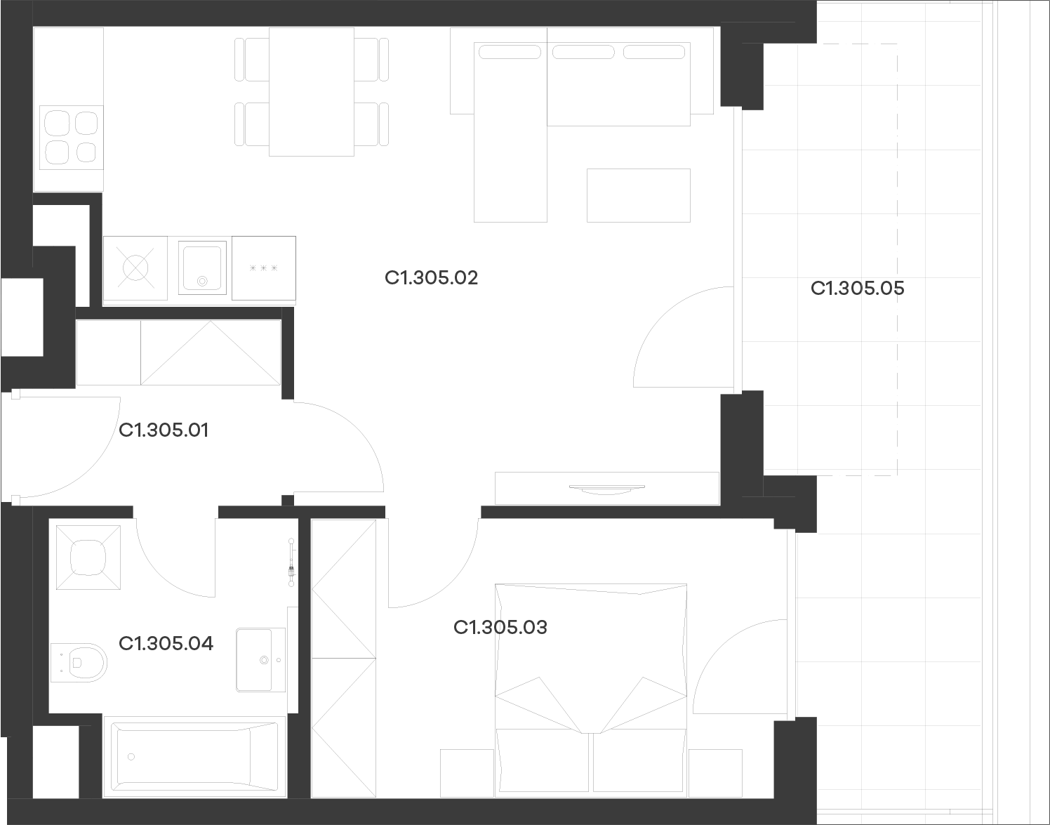 Byt 5 / Budova C1, Patro 3