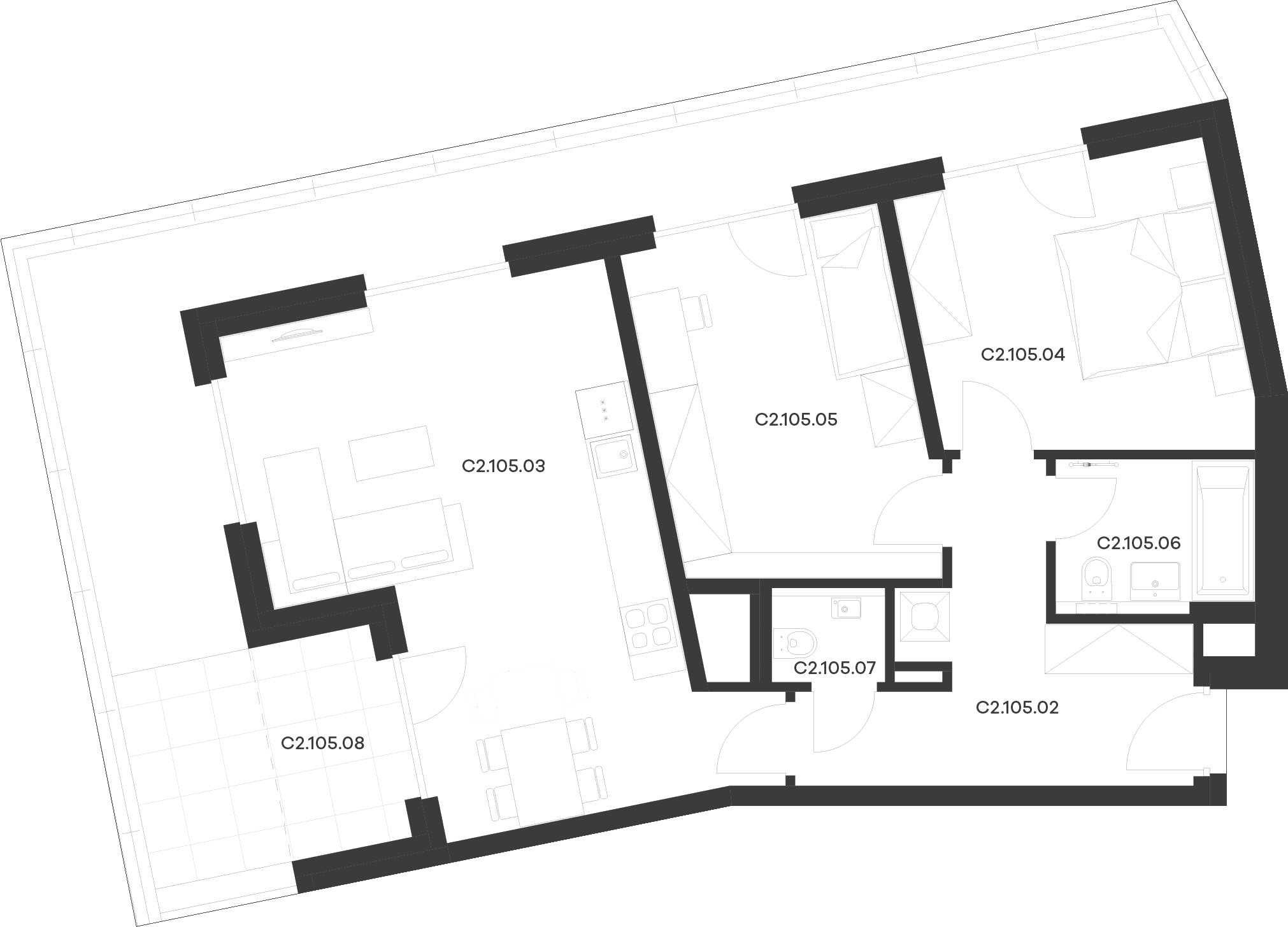 Byt 5 / Budova C2, Patro 1