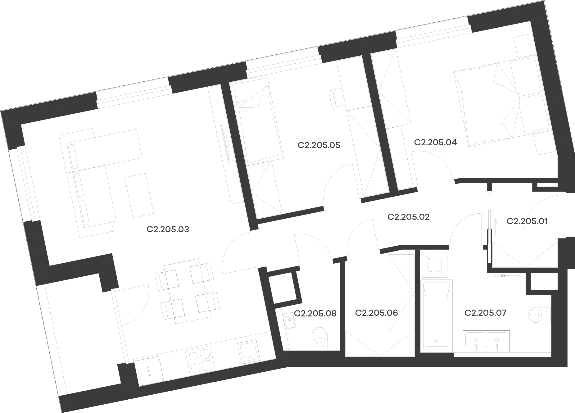 Byt 5 / Budova C2, Patro 2