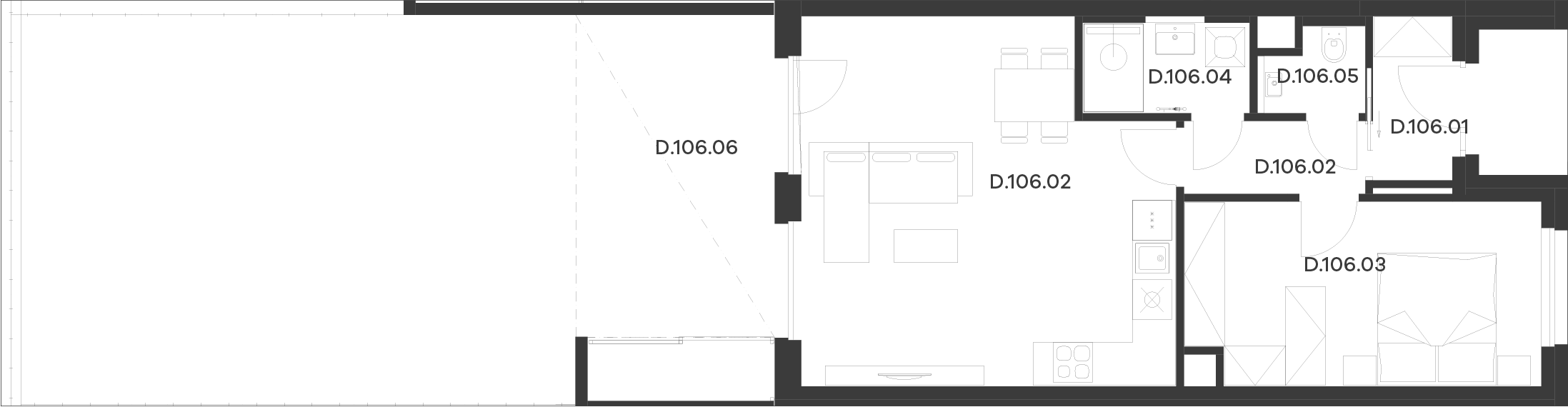 Byt 6 / Budova D, Patro 1