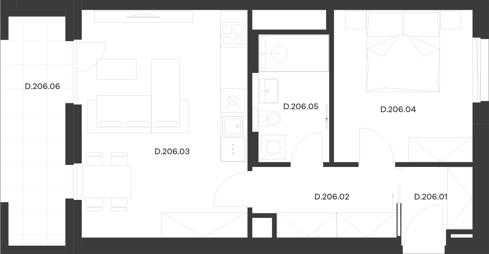 Byt 6 / Budova D, Patro 2